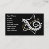 Carte De Visite Musical Star golden notes Musique (Devant)