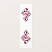 Carte De Visite Musical treble clef notes with sakura flowers (Extérieur déplié)