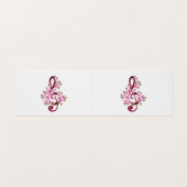 Carte De Visite Musical treble clef notes with sakura flowers (Extérieur déplié)