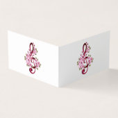 Carte De Visite Musical treble clef notes with sakura flowers (Extérieur)