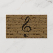 Carte De Visite Musical Treble Clef Sheet Musique Classique (Dos)
