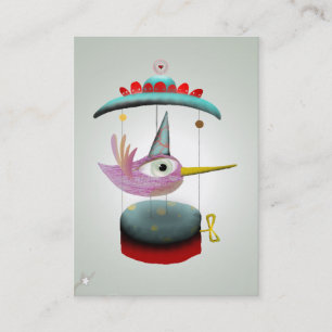 Carte de visite musicale carrousel oiseau bébé écl