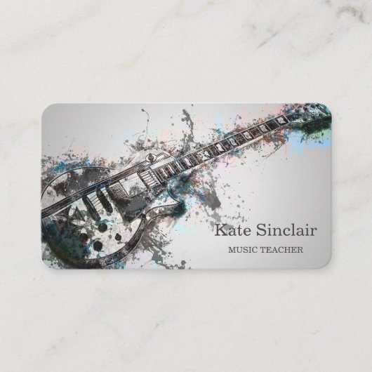 Carte de visite musicale de professeur de musique (Devant)