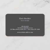 Carte de visite musicale de professeur de musique (Dos)