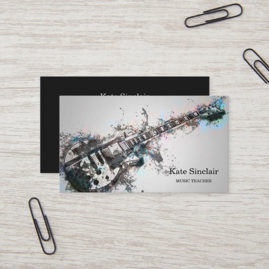 Carte de visite musicale de professeur de musique (Devant/Arrière en situation)