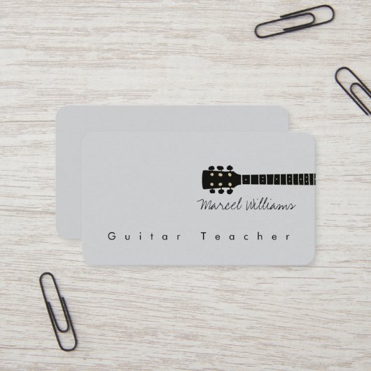 Carte de visite musicale pour un professeur de gui (Devant/Arrière en situation)