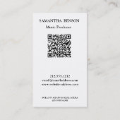 Carte De Visite Musician Music Producer Gramophone QR Code (Dos)