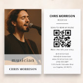 Carte De Visite Musician QR Code Photo