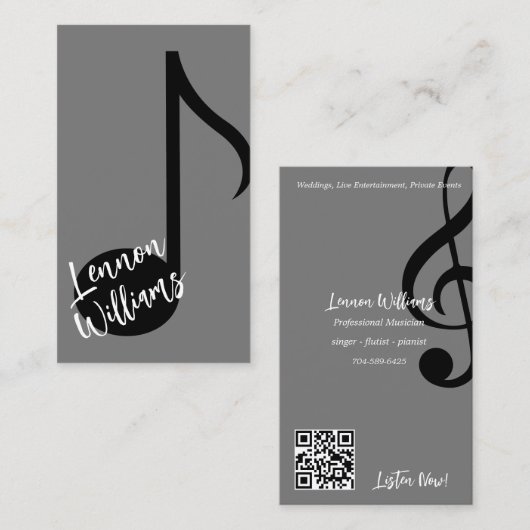 Carte de visite musicien (Devant / Derrière)