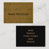 Carte de visite musicien (Devant / Derrière)