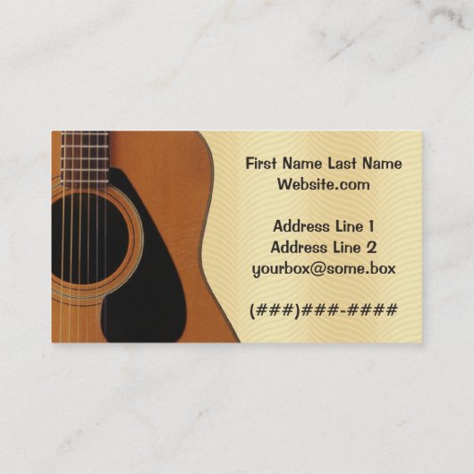 Carte De Visite Musicien (Dos)