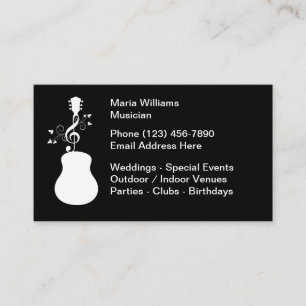 Carte De Visite Musicien à Louer Thème Guitare