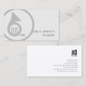 Carte De Visite Musicien Bold French Horn Icon Musique (Devant / Derrière)