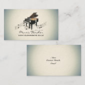 Carte De Visite Musicien/Carte de visite de l'enseignant de musiqu (Devant / Derrière)