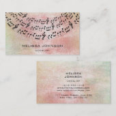 Carte De Visite Musicien Chanteur Compositeur Pianiste Peach Paste (Devant / Derrière)