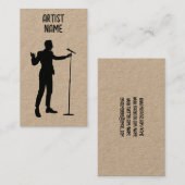 Carte De Visite Musicien Chanteur MC Microphone Artiste Homme (Devant / Derrière)