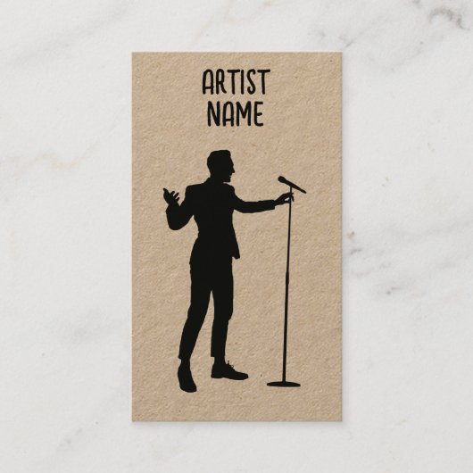 Carte De Visite Musicien Chanteur MC Microphone Artiste Homme (Devant)