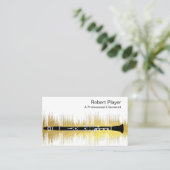 Carte De Visite Musicien Clarinet Player Audio Gold Sound Waves (Debout devant)
