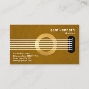 Carte De Visite Musicien créatif de guitare Gold Sound Hole