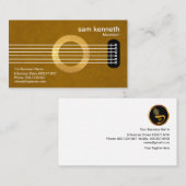 Carte De Visite Musicien créatif de guitare Gold Sound Hole (Devant / Derrière)