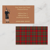Carte De Visite Musicien de Bagpipe (Devant / Derrière)