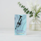 Carte De Visite Musicien de bande bleu d'instrument de trompette (Debout devant)