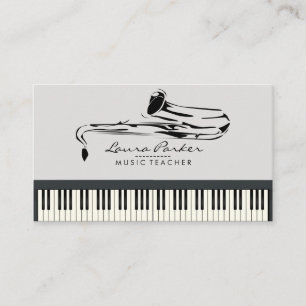 Carte De Visite Musicien de clavier de piano de professeur de
