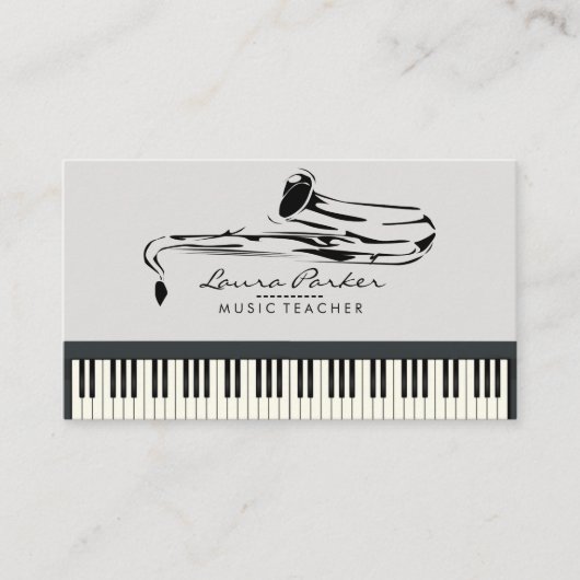 Carte De Visite Musicien de clavier de piano de professeur de (Devant)