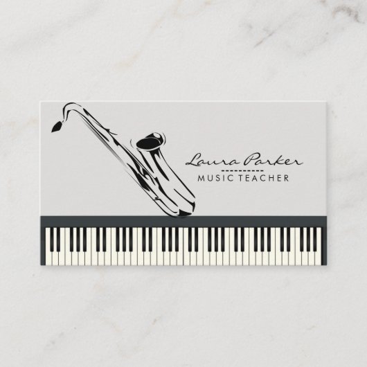 Carte De Visite Musicien de clavier de piano de professeur de (Devant)