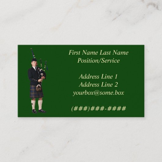 Carte De Visite Musicien de cornemuse (Devant)