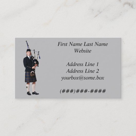 Carte De Visite Musicien de cornemuse (Devant)