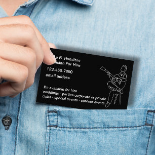Carte De Visite Musicien de guitare acoustique à louer