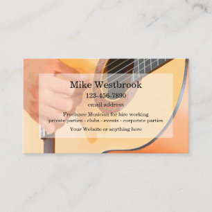 Carte De Visite Musicien de guitare acoustique animateur