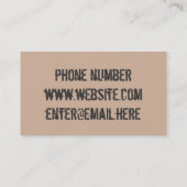 Carte De Visite Musicien de hard rock/en métal (Dos)