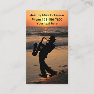 Carte De Visite Musicien de jazz Coucher de soleil tropical