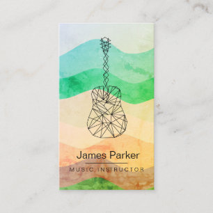 Carte De Visite Musicien de minimaliste de logo de guitare de
