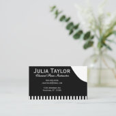 Carte De Visite Musicien de piano noir et blanc (Debout devant)