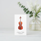Carte De Visite Musicien de violon noir sur blanc (Debout devant)