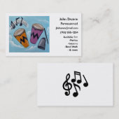 Carte de visite : Musicien, Drummer, Percussionnis (Devant / Derrière)