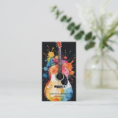 Carte de visite musicien élégant avec guitare (Debout devant)