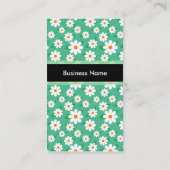 Carte De Visite Musicien Elegant Green Daisy Motif (Dos)