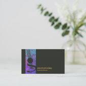 Carte De Visite Musicien grunge bleu élégant de guitare créative (Debout devant)