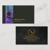 Carte De Visite Musicien grunge bleu élégant de guitare créative (Devant / Derrière)