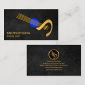 Carte De Visite Musicien grunge gris élégant de guitare créative (Devant / Derrière)