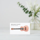 Carte De Visite Musicien Guitar Enseignant Aquarelle (Debout devant)