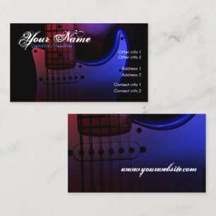 Carte de visite Musicien Guitare Électrique Élégan