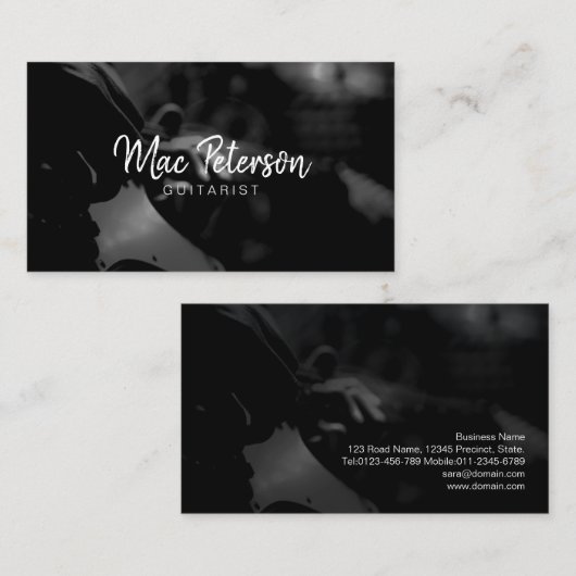 Carte De Visite Musicien guitariste (Devant / Derrière)