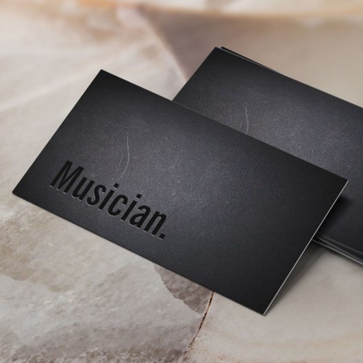 Carte De Visite Musicien minimaliste noir