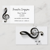 Carte De Visite Musicien Musical Notes Musique de l'enseignant (Devant / Derrière)