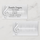Carte De Visite Musicien Musical Notes Musique de l'enseignant (Devant / Derrière)